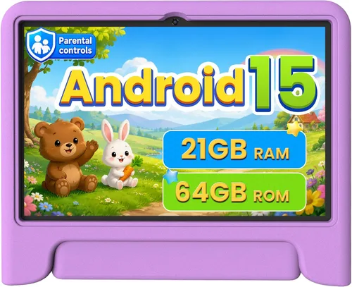 Vista 8 de WXUNJA Tablet Android 15 Kids 2025, tabletas actualizadas de 10.1 pulgadas con procesador Octa-Core, batería de 6000 mAh, espacio para niños