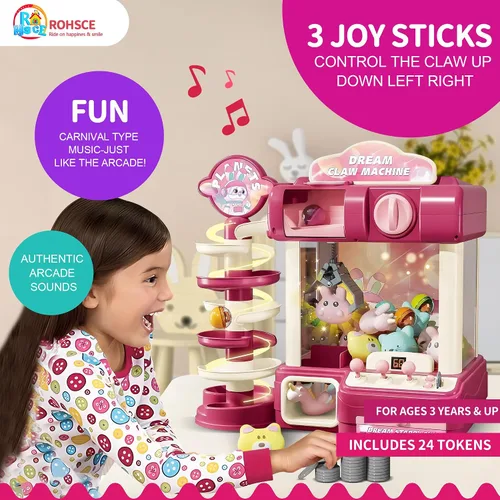 Vista 7 de Máquina de garras para niños, mini máquina expendedora de juguetes para niñas, juguete de juego de arcade para edades de 8 a 13 años, máquina