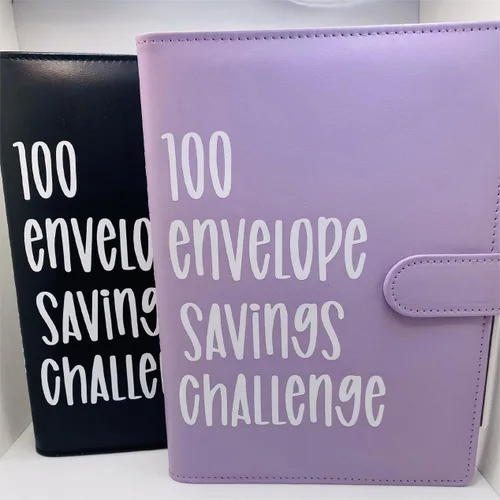 Vista 6 de Carpeta de desafío de 100 sobres – Libro de desafíos de ahorro 2023 con sobres, carpeta de 100 sobres, planificador de desafío de ahorro de dinero