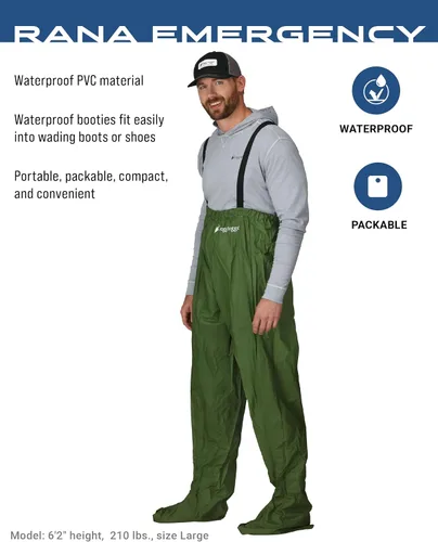 Vista 2 de FROGG TOGGS Men's Rana Emergency Waterproof Compact, Packable Chest Wader Portable waterproof chest wader, waterproof PVC, easy-pack storage bag