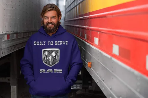 Vista 2 de Guts and Glory RAM, CONSTRUIDO PARA SERVIR RAM Trucks, sudadera con capucha Dodge Trucks