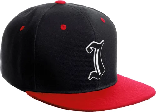 Vista 821 de Daxton Gorra clásica con visera de billete plano con letras del alfabeto inglés antiguo de la A a la Z