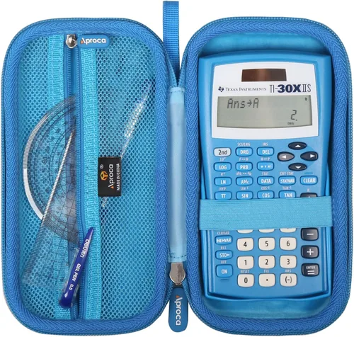 Vista 13 de Aproca Funda para calculadora compatible con calculadora científica Texas Instruments TI-30XIIS / TI-30X IIS 2-Line/Casio FX-991EX Fx-82es Plus Negro