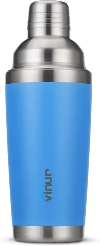 Vista 14 de VINUR Coctelera aislada, coctelera de Martini aislada al vacío de acero inoxidable de 20 onzas con colador integrado y tapa jigger para camarero