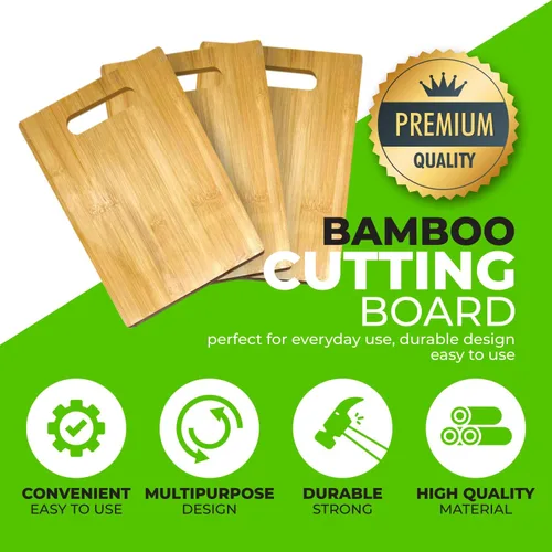 Vista 5 de Tabla de cortar de bambú Para fines de grabado personalizado Tablero de bambú en blanco de primera calidad (rectangular 12 x 9 pulgadas)