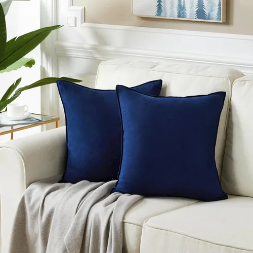 Vista 30 de Fancy Homi - Paquete de 2 fundas de almohada decorativas azul real de 14x14 pulgadas para sala de estar, sofá cama, sofá, decoración moderna bohemia