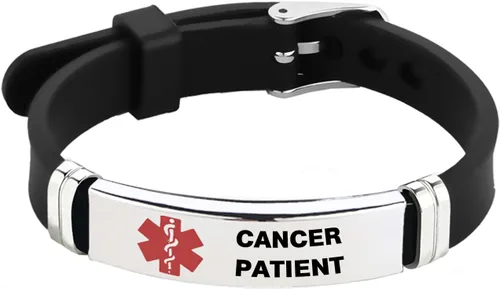 Vista 26 de TGLS Pulsera de identificación de alerta médica roja para mujeres y hombres de emergencia de primeros auxilios de alerta sanitaria grabada con láser