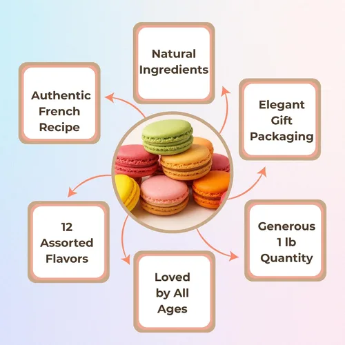 Vista 8 de ANDY ANAND CHOCOLATIER Lujosos macarrones franceses, 12 sabores surtidos, increíblemente deliciosos, sin gluten, sabor único, regalo ideal