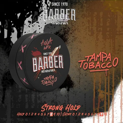 Vista 5 de barbero marmara Aqua Wax Strong Hold High Shine Tampa Tobacco 5.07 oz Water-Based Hair Styling Wax that Adds Volume and Control. Easy Wash Barber