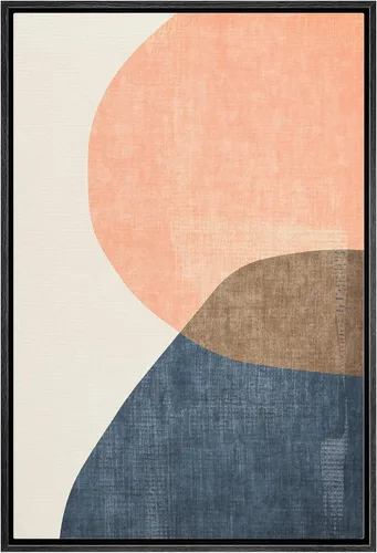 Vista 20 de IDEA4WALL Lienzo enmarcado para pared, acuarela pastel, cordillera, valle, ilustraciones abstractas, naturaleza, arte moderno, bohemio, decorativo