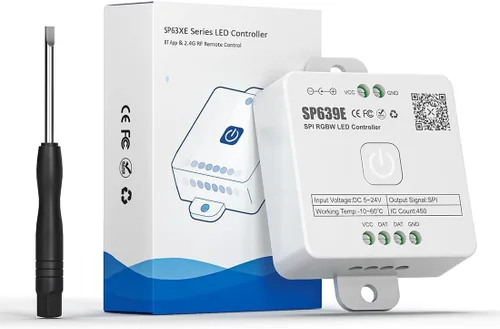 Vista 7 de SEZO SP636E Música de un solo color Bluetooth SPI LED controlador dinámico efecto de luz blanca para FCOB IC LED Strip Trabajo con panel táctil