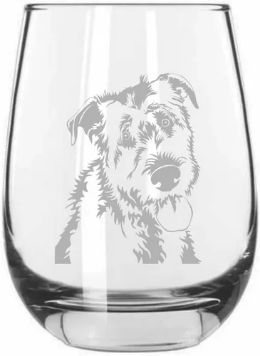 Vista 238 de Shar Pei (chino) - Vaso de vino sin tallo grabado para perro, 15.25 onzas