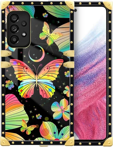 Vista 104 de Funda compatible con Samsung Galaxy A03S 4G, TPU suave de lujo y parte trasera de policarbonato duro para niñas y mujeres, funda protectora a prueba