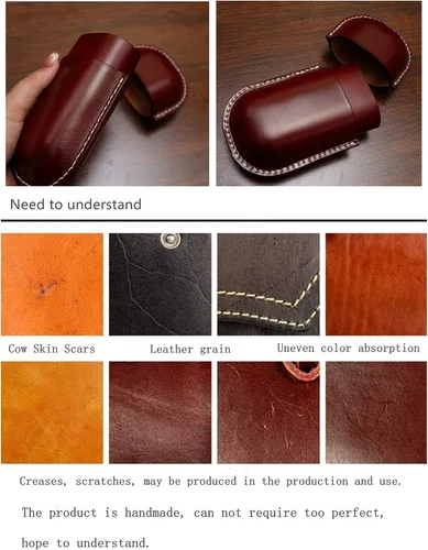 Vista 6 de Funda de cuero para gafas de sol vintage para hombres y mujeres miope, gafas de sol, viaje, caja de almacenamiento antiaplastamiento