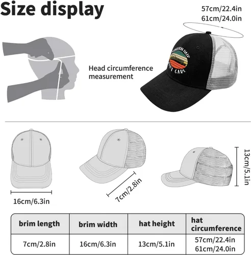 Vista 4 de devor Hats Pontoon Hair Don't Care Baseball Cap, Funny Baseball Caps for Women