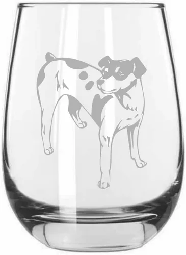Vista 296 de Shar Pei (chino) - Vaso de vino sin tallo grabado para perro, 15.25 onzas