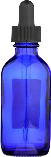Vista 2 de Whole Foods Market, Botella de vidrio azul con tapa cuentagota, 2 onzas líquidas