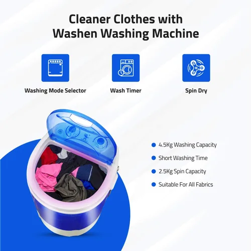 Vista 4 de Lavadora portátil de una sola tina, la alternativa a la lavandería, capacidad de lavado inferior a 2.6 lbs, lavadora de ropa portátil para ropa