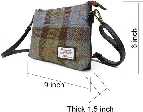 Vista 6 de ICObuty Harris Tweed - Bolso bandolera pequeño para mujer, con correa ajustable