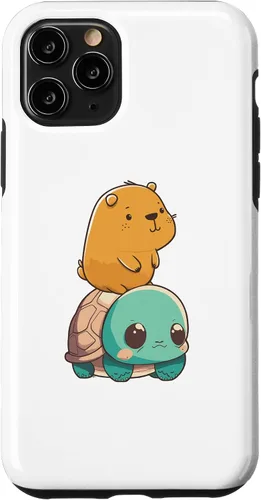 Vista 10 de Funda para iPhone 15 con diseño de tortuga y conejillo de indias para hombres, mujeres y niños