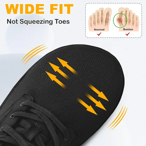 Vista 2 de LeIsfIt Zapatos de vestir para hombre con puntera ancha, zapatos minimalistas descalzos, zapatos casuales transpirables sin caída