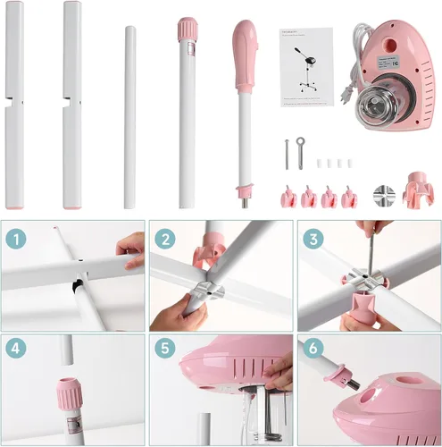 Vista 7 de Vaporizador Facial Profesional, Vaporizador Facial sobre Ruedas, Vaporizador para Esteticistas con Más Vapor para Hidratación y Humectación, Altura