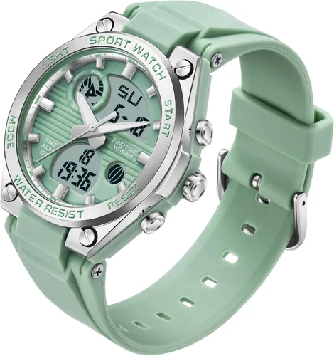 Vista 12 de Reloj digital para mujer de findtime, deportivo, impermeable, analógico, militar, táctico, con retroiluminación LED, alarma, cronómetro, reloj