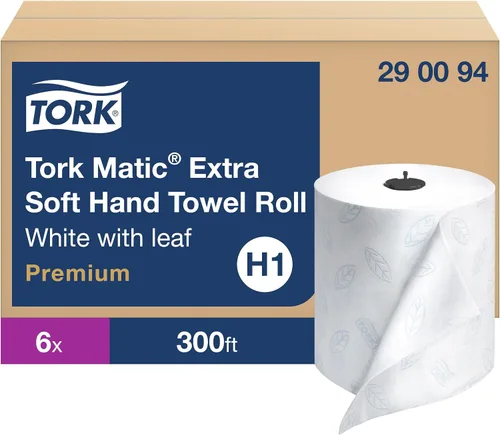 Vista 18 de Tork Matic Paper - Rollo de toalla de mano Natural H1, universal, 100% fibra reciclada, 6 rollos x 700 pies, 290088