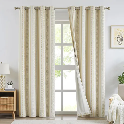 Vista 18 de Melodieux Cortinas bohemias 80% opacas de 63 pulgadas de largo para dormitorio, sala de estar, oscurecimiento de sala de estar, cortinas