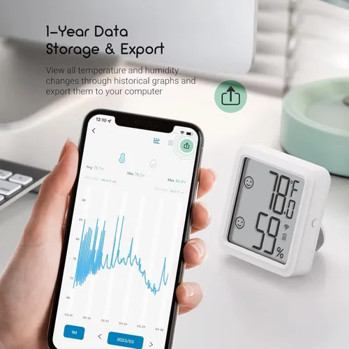 Vista 7 de INKBIRD Higrómetro WiFi IBS-TH3-PLUS Sensor de humedad de temperatura con pantalla