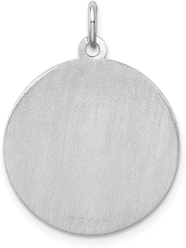 Vista 4 de Abalorio de plata de ley rodiada con diseño de disco de pastor alemán, 1.024in, 0.748in, estilo QC2686