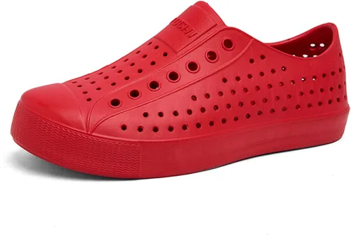 Vista 14 de FLIOZY Zuecos de jardín impermeables para hombres y mujeres, zapatos ligeros y transpirables de EVA sin cordones, cómodos y antideslizantes, calzado