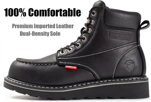 Vista 6 de SUREWAY 6” Mens Heavy Duty Soft/Composite/Steel Toe Work Boots for Men,Comfortable & Durable,GoodyearWelt,Full Grain Leather,Oil/Slip