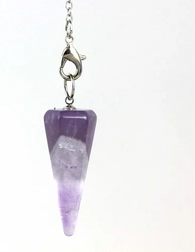 Vista 6 de Colgante de péndulo de piedra con 6 conos hexagonales facetados cristal curativo de reiki de difusión de péndulo joyería de adivinación K70W4 ojo
