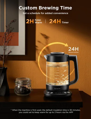 Vista 4 de GoveeLife - Hervidor Eléctrico Inteligente con Infusor de Té para Hojas Sueltas, Hervidor Eléctrico de Té de 1.7 L con Programa de Infusión, Control