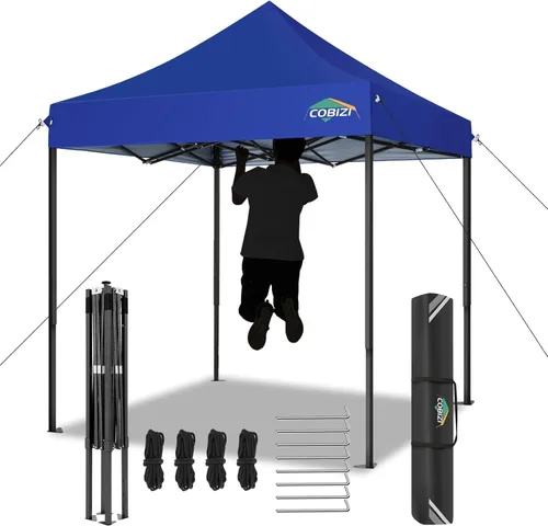Vista 40 de COBIZI Tienda de campaña desplegable de 6.6 x 6.6 pies, toldo resistente, fácil de instalar, impermeable, para exteriores, fiestas, playa, jardín