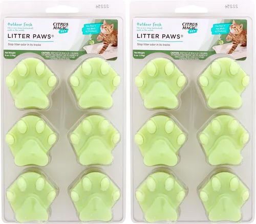 Vista 13 de Citrus Magic Patas eliminadoras de olores para mascotas, lino fresco, 6 patas Absorbedor de olores para cajas de arena para gatos, ambientadores