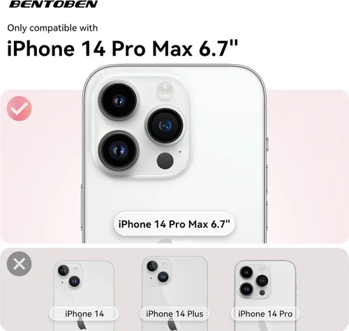 Vista 8 de BENTOBEN Funda para iPhone 14 Pro Max, silicona suave, goma de gel, forro de microfibra, parte trasera dura, a prueba de golpes, funda protectora