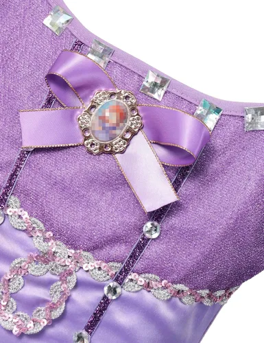 Vista 3 de DOCHEER Disfraz de princesa para niñas pequeñas, vestido de fiesta de cosplay (2-12 T)