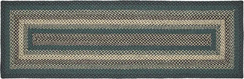 Vista 6 de VHC Brands Pine Grove, alfombra trenzada de yute, tapete de medio círculo, verde, 16.5 x 34 pulgadas