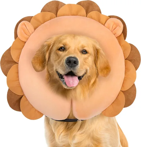 Vista 19 de BEAUTYZOO Alternativa al cono para perro después de la cirugía para perros grandes, medianos y pequeños, collar de cono inflable suave para perros