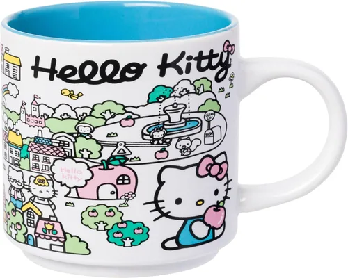 Vista 37 de Silver Buffalo Strawberry Shortcake Bake the World a Better Place - Taza ancha de cerámica con leche, 17 onzas