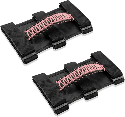 Vista 18 de 2x Asas de Agarre de Barra Enrollable para Jeep Wrangler YJ TJ JK JKU JL JLU Sports Sahara Freedom Rubicon Unlimited X Gladiator JT 1955-2022 Negro