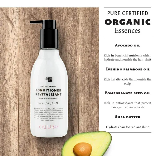 Vista 4 de OLIGO PROFESSIONNEL - Acondicionador Calura Moisture Balance - Hombres y Mujeres - Sin parabenos - Para cabello graso - Promueve la longevidad