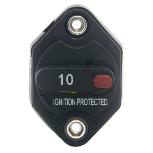 Vista 2 de ZOOKOTO Inversor de fusible de 10 A con botón de reinicio manual para auto, camión, caravana, remolque marino, impermeable, 12 V-32 V CC, 10 amperios
