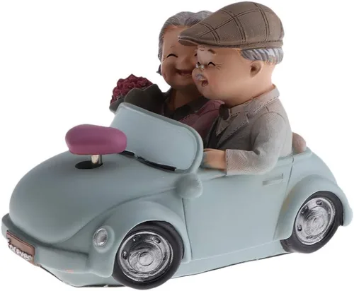 Vista 13 de SGerste - Figura de figura de pareja casada, estatuas para decoración del hogar, jardín, multicolor, beber té (beber té)