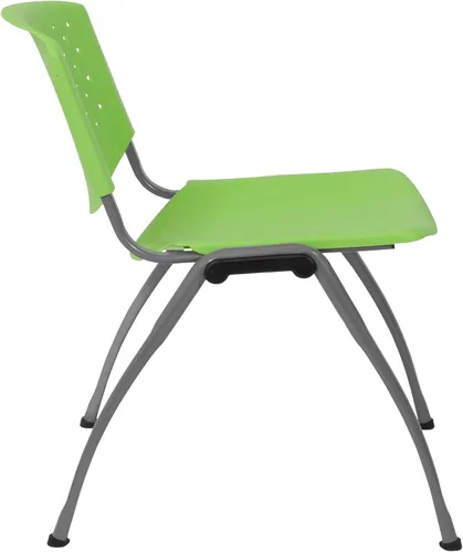 Vista 9 de BizChair Casa y Oficina Silla de Pila de Plástico Verde con Respaldo Perforado - Silla de Invitados