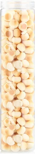 Vista 3 de Juego de 6 tarros de plástico transparente para almacenamiento de alimentos con tapa, recipiente redondo transparente para espaguetis, pasta