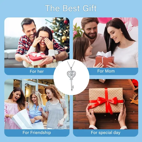 Vista 5 de Diamond Cross Necklace for Women, Moissanite Pendant Necklace, S925 Sterling Silver Plated White Gold Jewelry Gift for Birthday Anniversary Wife Mom