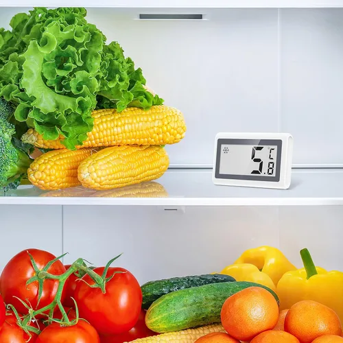 Vista 7 de AMIR Termómetro digital mejorado para refrigerador, termómetro para refrigerador y congelador con pantalla LCD transparente, parte trasera
